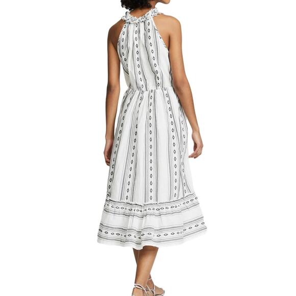 Roller Rabbit Odelle Dress Sleeveless Geometric Stripe Cotton Gray White Size XL - Picture 2 of 12